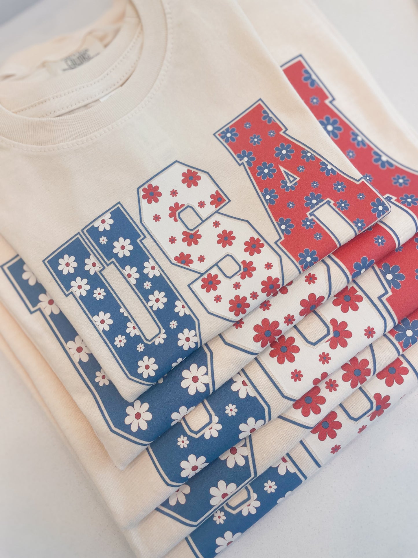 Floral USA Tee