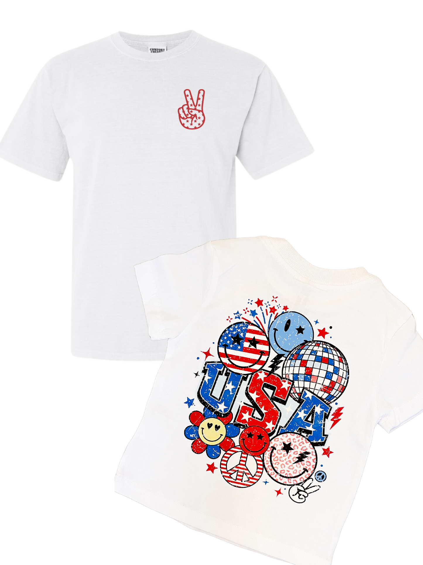 Patriotic Smiley Peace Tee